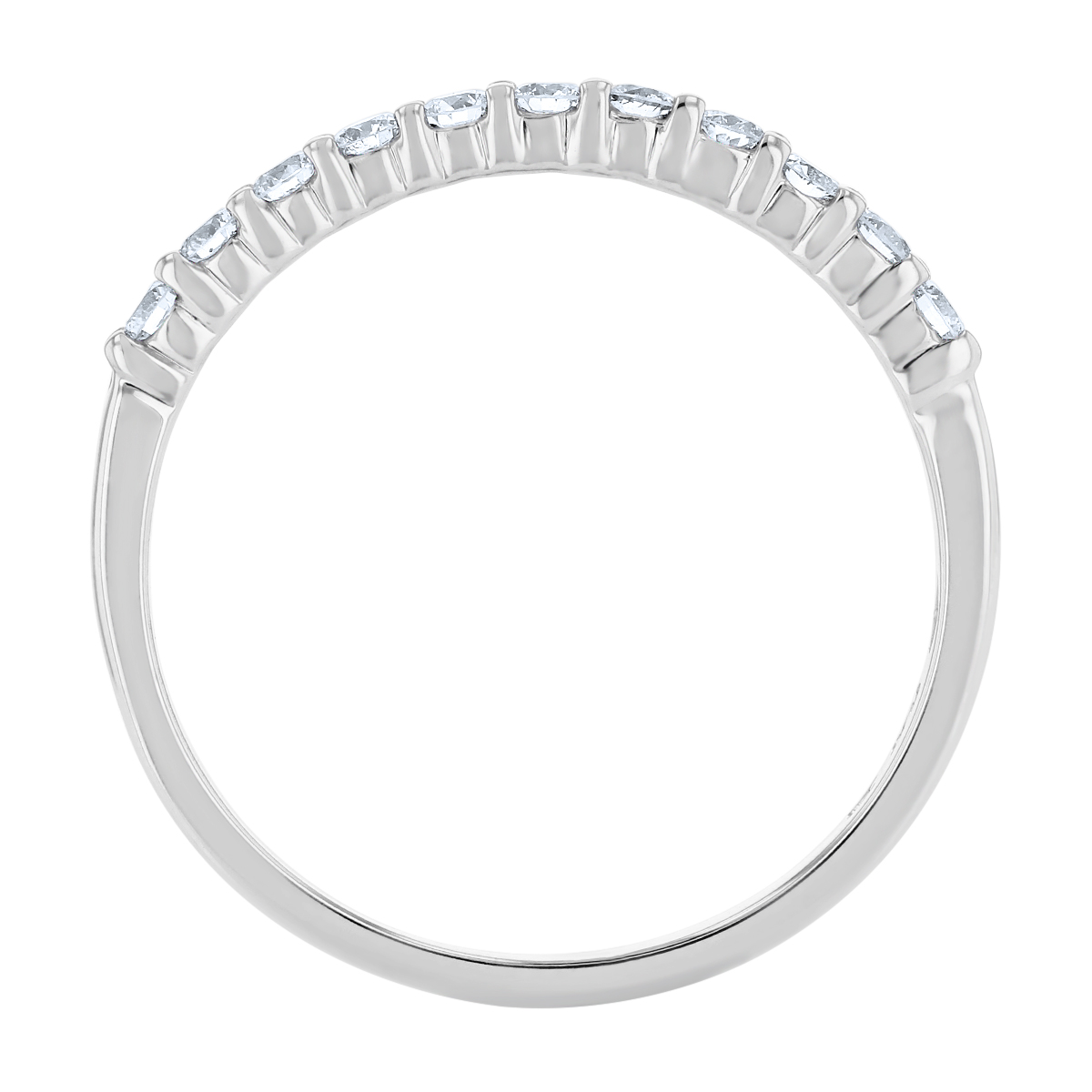 Platinum Prong Set Diamond Wedding Band, 0.28cttw