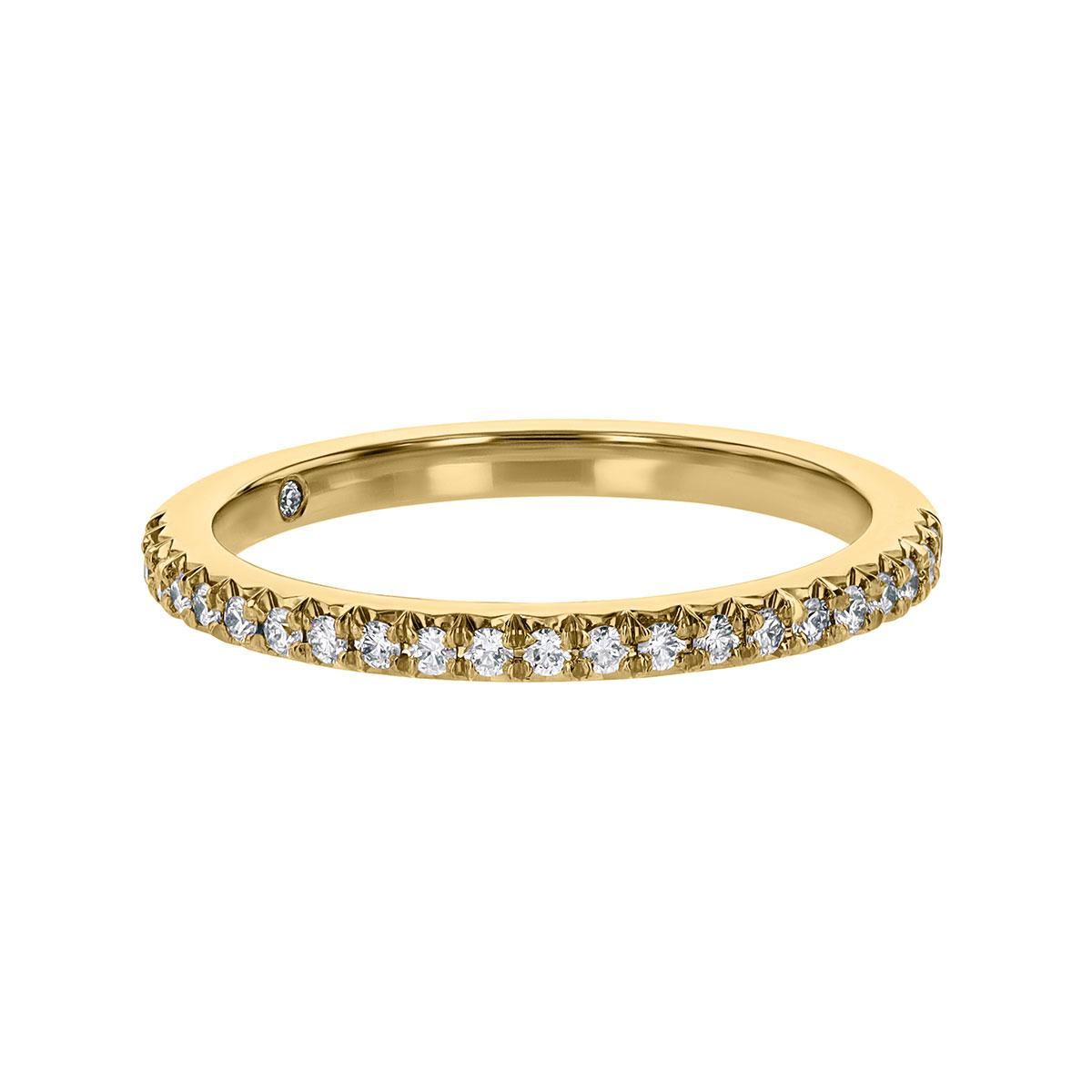 18K Yellow Gold Diamond Pavé Wedding Band