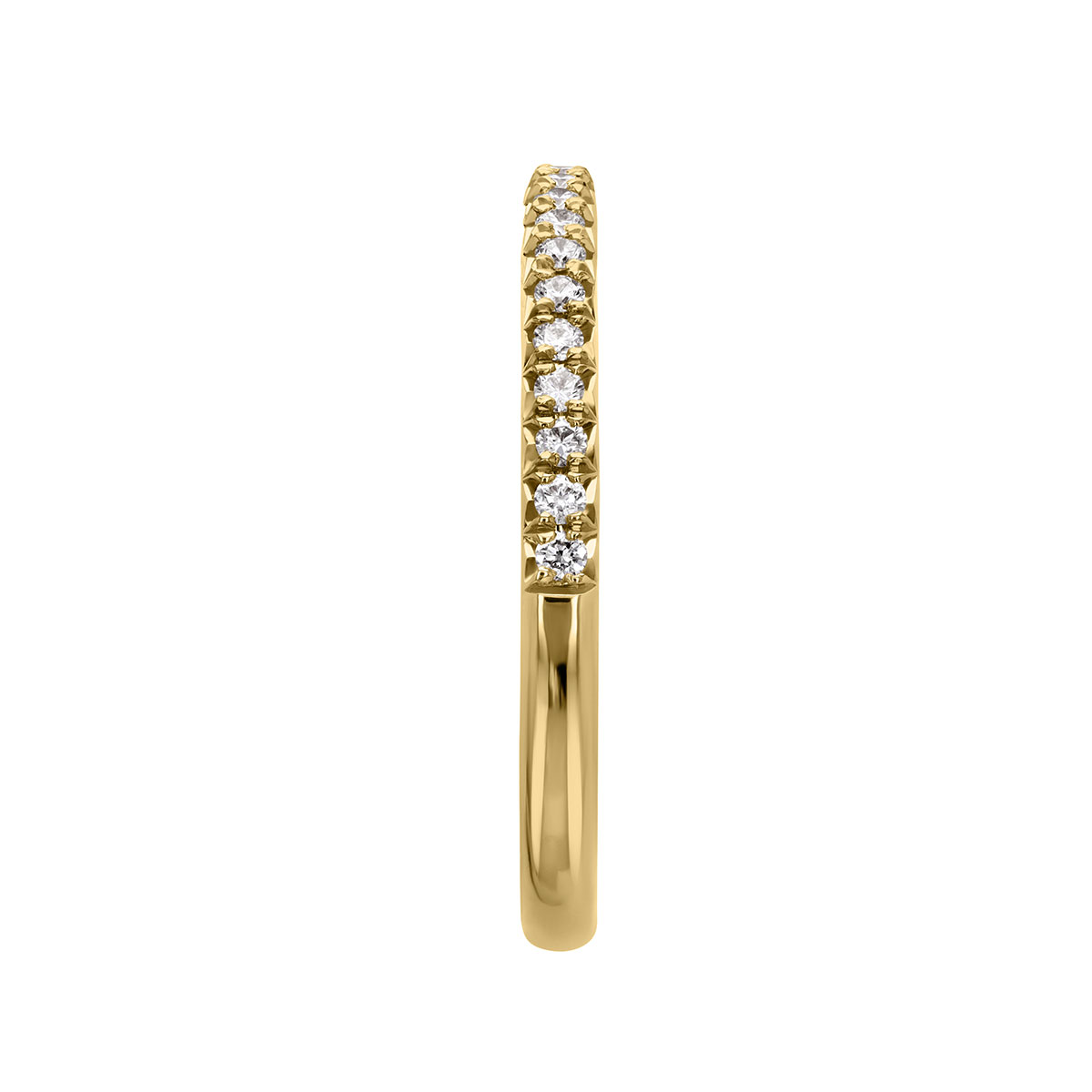 18K Yellow Gold Diamond Pavé Wedding Band