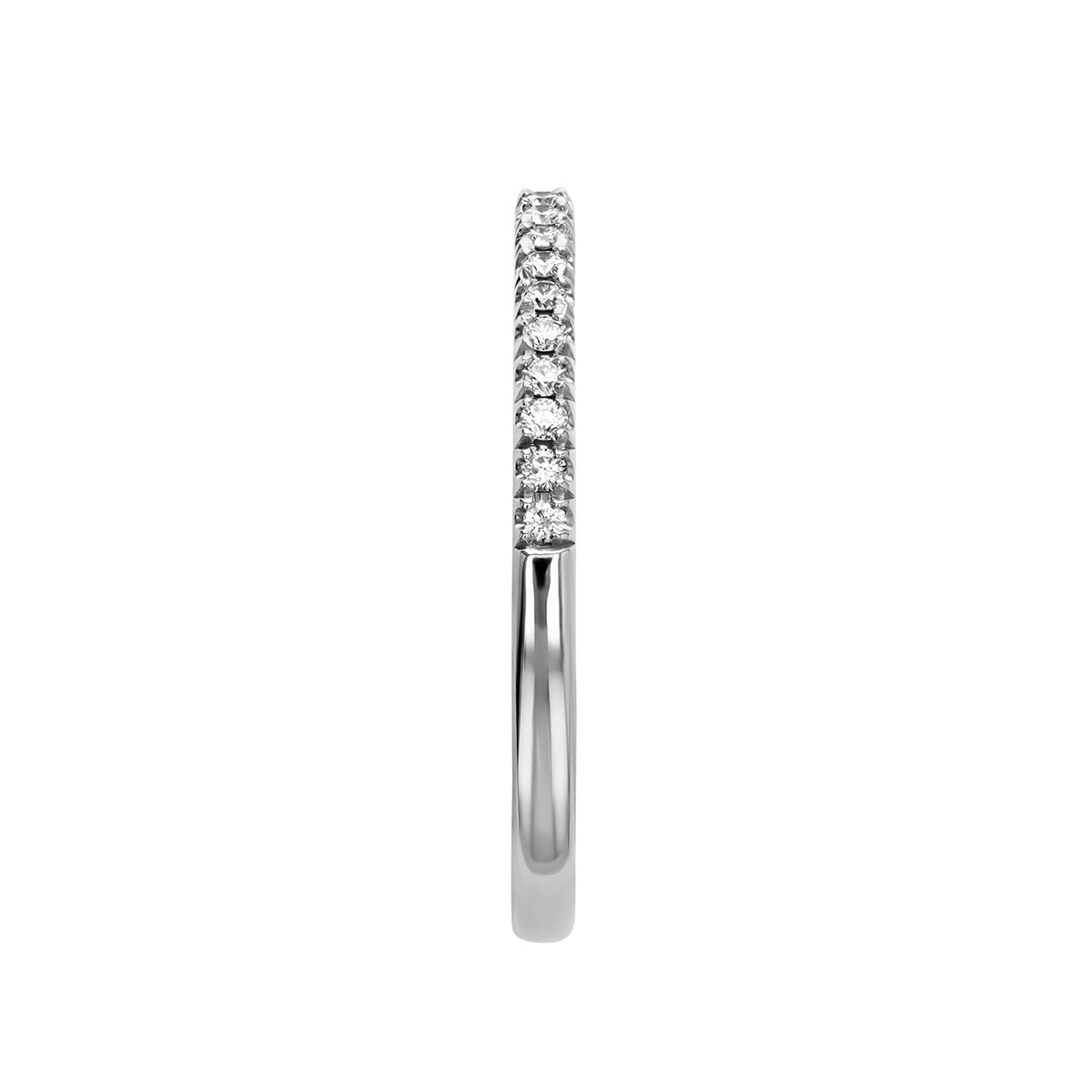 Diamond Pavé Half Shank Wedding Band in White Gold