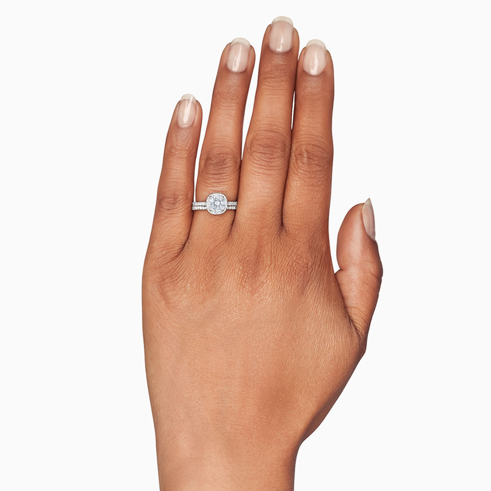 Diamond Pavé Half Shank Wedding Band in White Gold