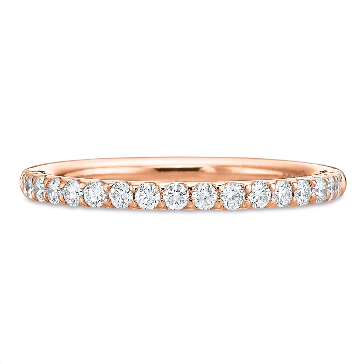 Diamond Pavé Half Shank Wedding Band in Rose Gold