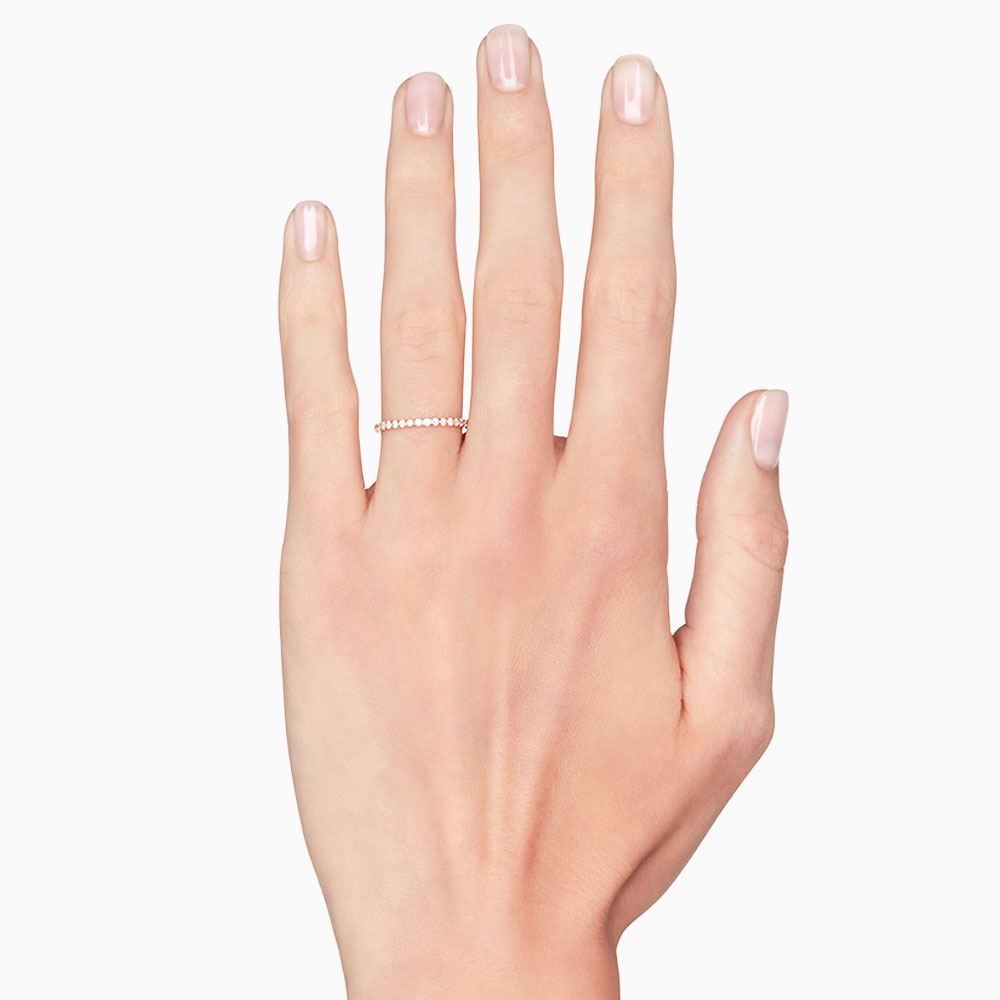 Diamond Pavé Half Shank Wedding Band in Rose Gold