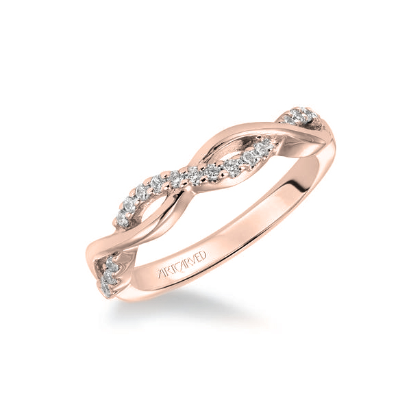 ArtCarved 14K Rose Gold Diamond Twisted Wedding Band | Borsheims