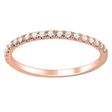 Diamond Prong Set Half Eternity Wedding Band in Rose Gold