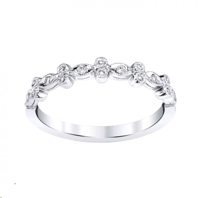 Diamond Milgrain Marquise & Round Pattern Wedding Band in White Gold