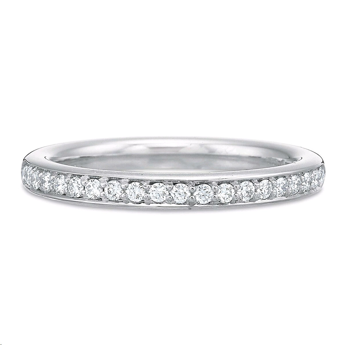 Diamond Prong & Channel Wedding Band in White Gold