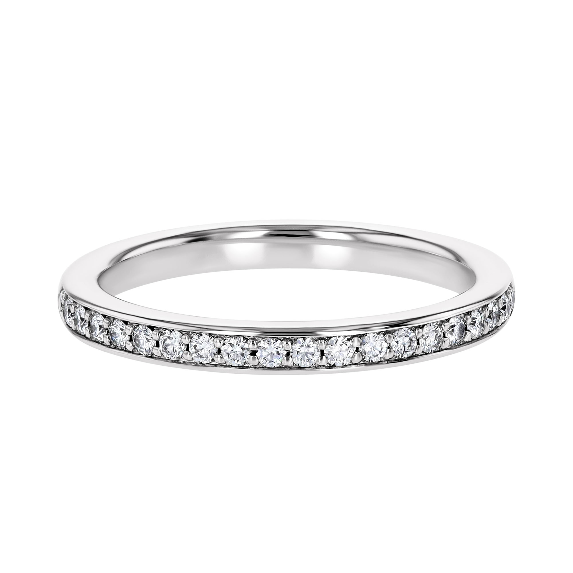 Diamond Prong & Channel Wedding Band in White Gold