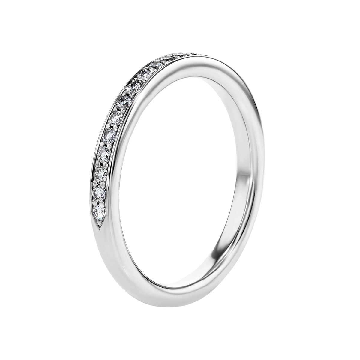 Diamond Prong & Channel Wedding Band in White Gold