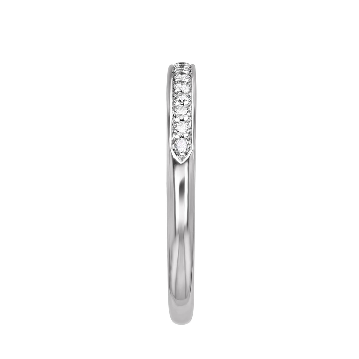 Diamond Prong & Channel Wedding Band in White Gold