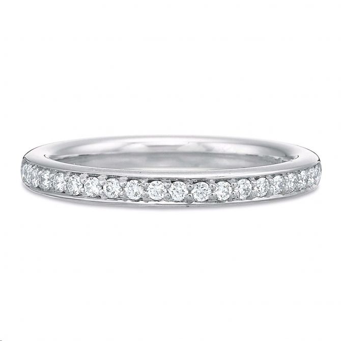 Diamond Prong & Channel Wedding Band in White Gold