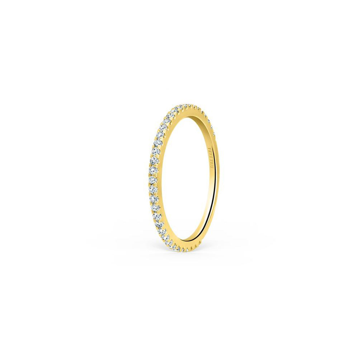 Kirk Kara Pirouetta Diamond Pavé Wedding Band in Yellow Gold