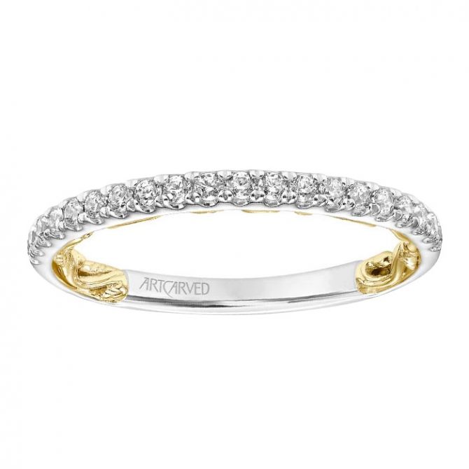 ArtCarved Lyric Collection Marta Diamond Wedding Band in Two Tone