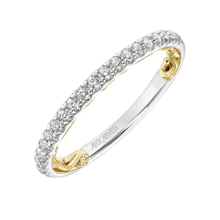 ArtCarved Lyric Collection Marta Diamond Wedding Band in Two Tone