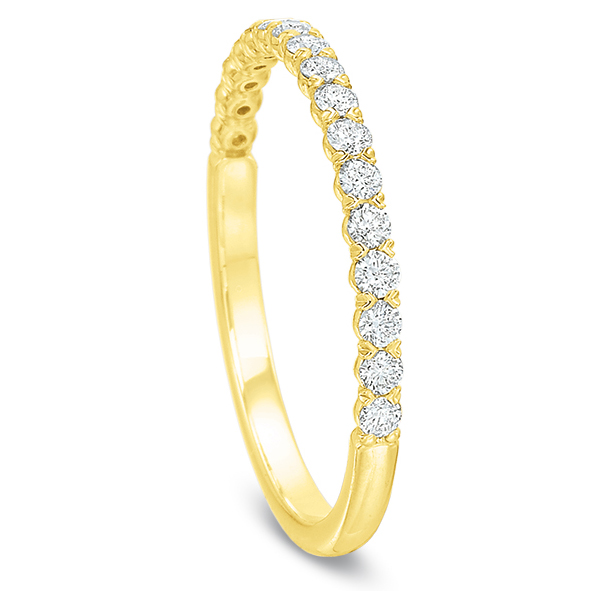 Diamond Shared Prong Wedding Band in Yellow Gold