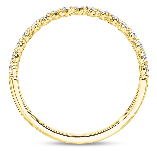 Diamond Shared Prong Wedding Band in Yellow Gold