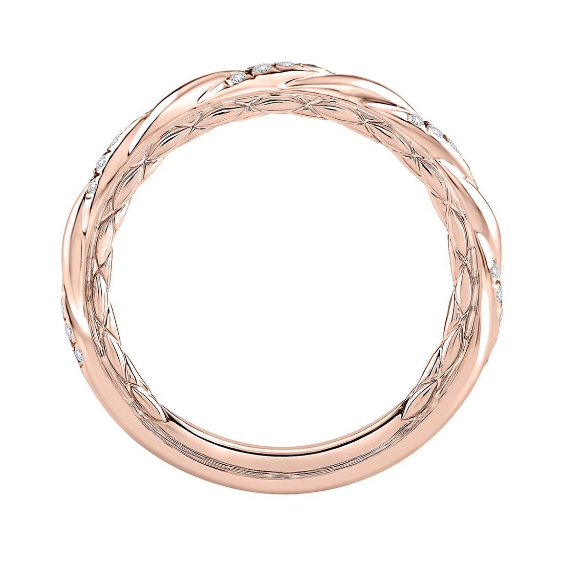 A. Jaffe Seasons of Love Rose Gold Twisted Diamond Stackable Wedding Band