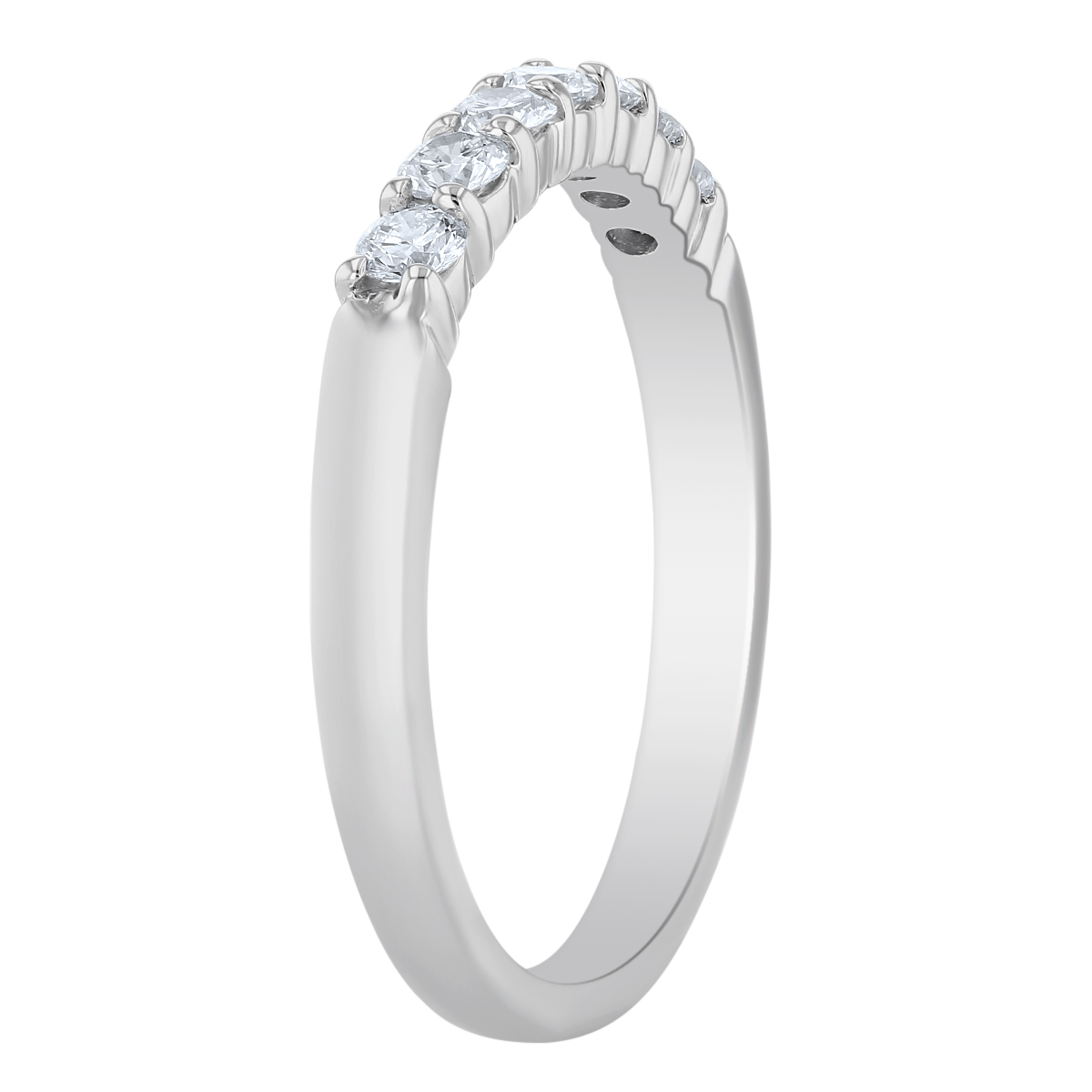 White Gold Prong Set Diamond Wedding Band, 0.35cttw