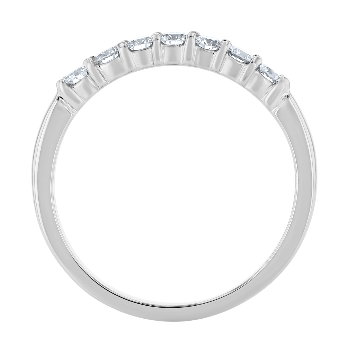 White Gold Prong Set Diamond Wedding Band, 0.35cttw
