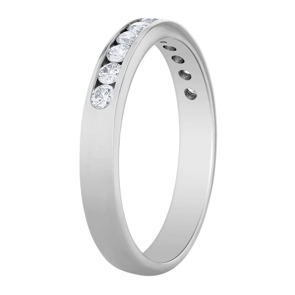 14K White Gold Channel Set Diamond Wedding Band, 0.33cttw