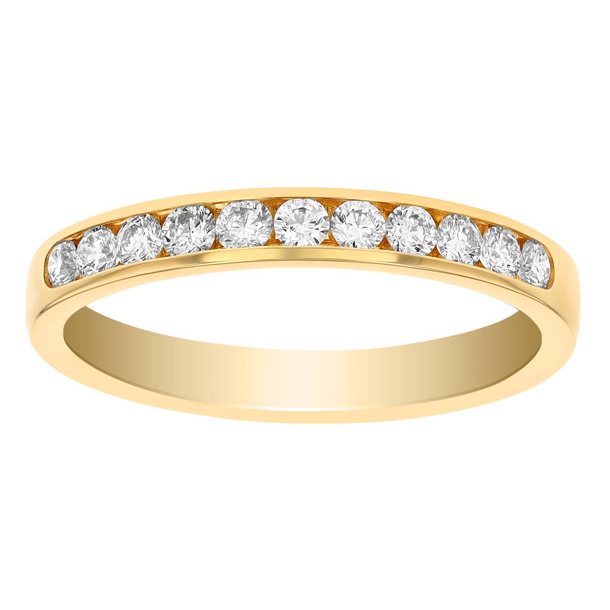 14K Yellow Gold Channel Set Diamond Wedding Band, 0.33cttw