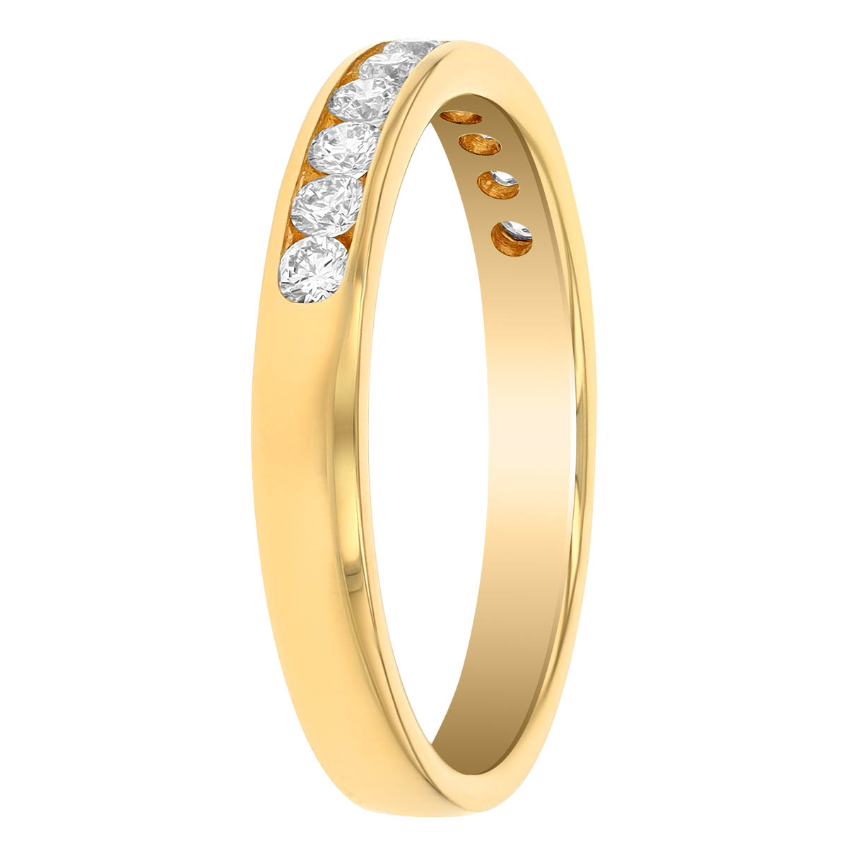 14K Yellow Gold Channel Set Diamond Wedding Band, 0.33cttw