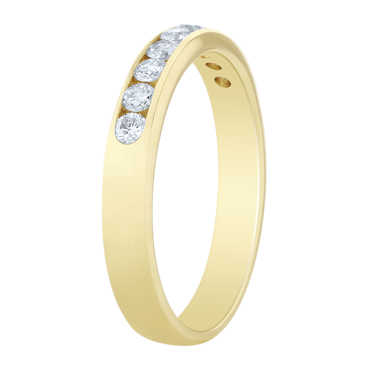 Yellow Gold Channel Set Diamond Wedding Band, 0.33cttw