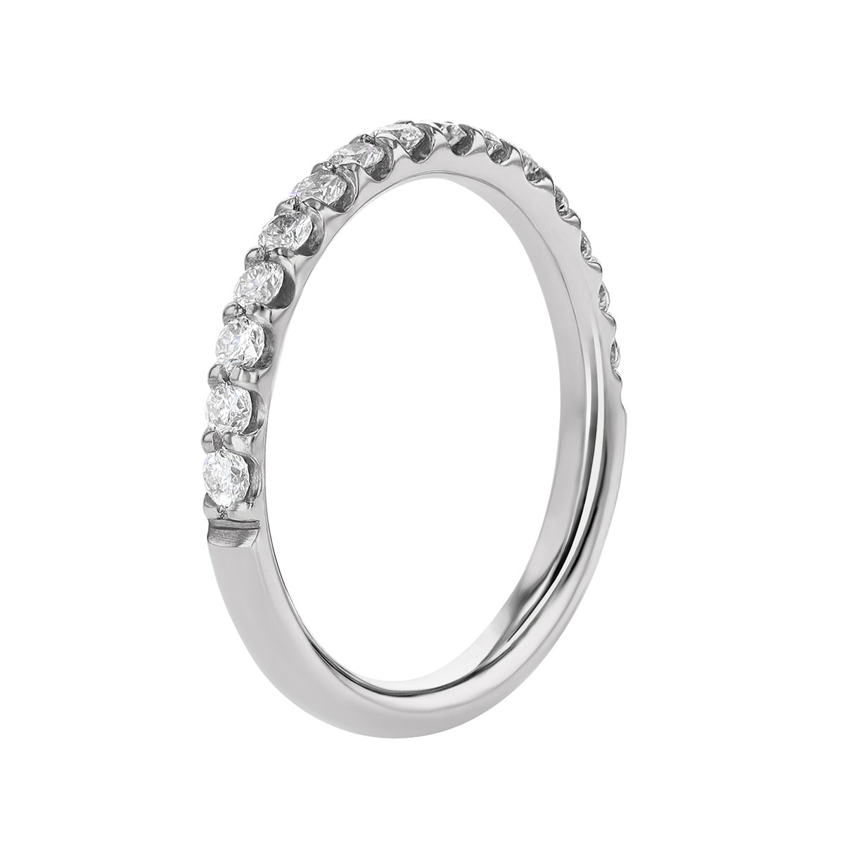 18K White Gold Diamond Comfort Fit Wedding Band
