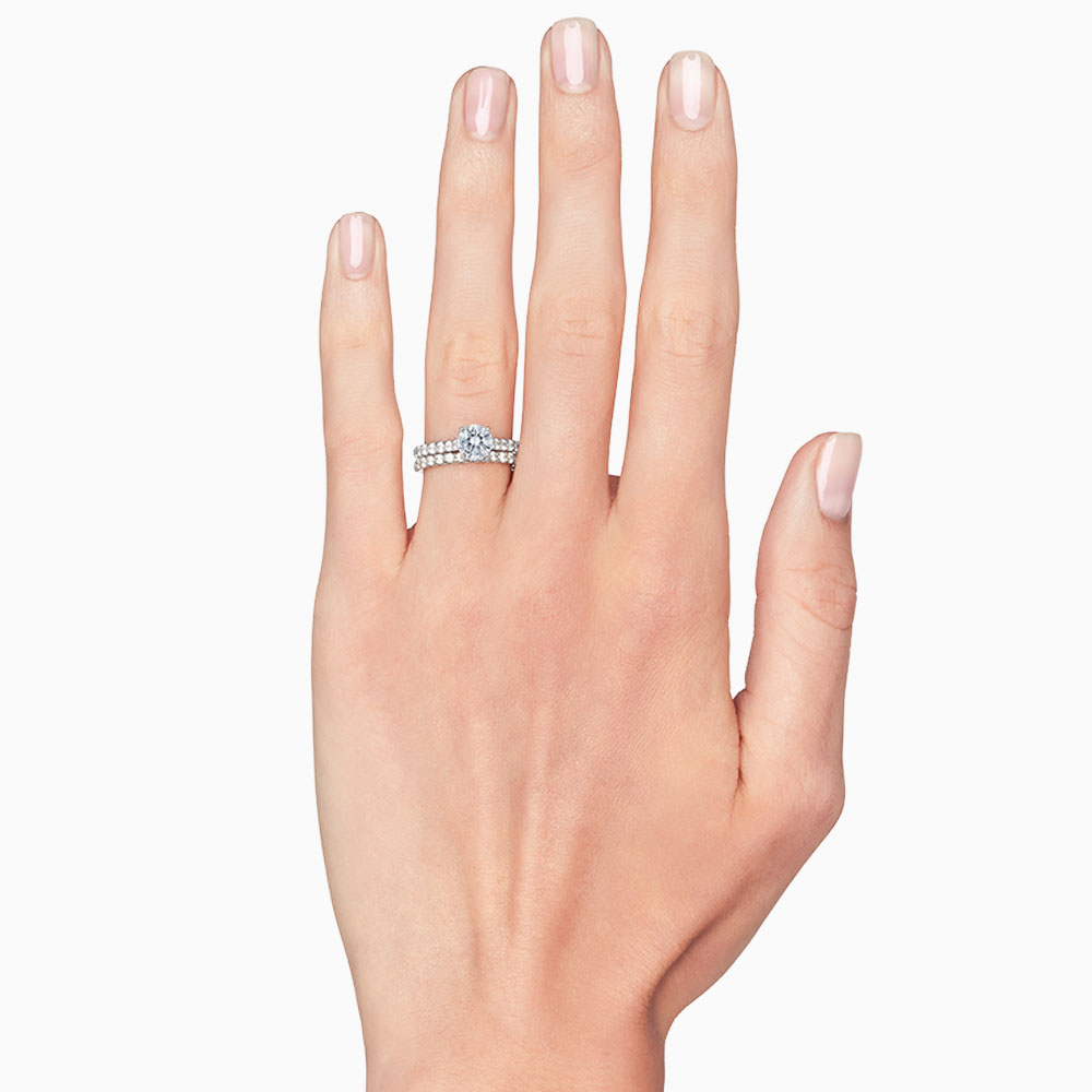 18K White Gold Diamond Comfort Fit Wedding Band