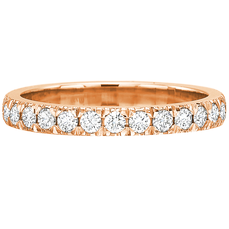 Diamond Prong Set Wedding Band in Rose Gold