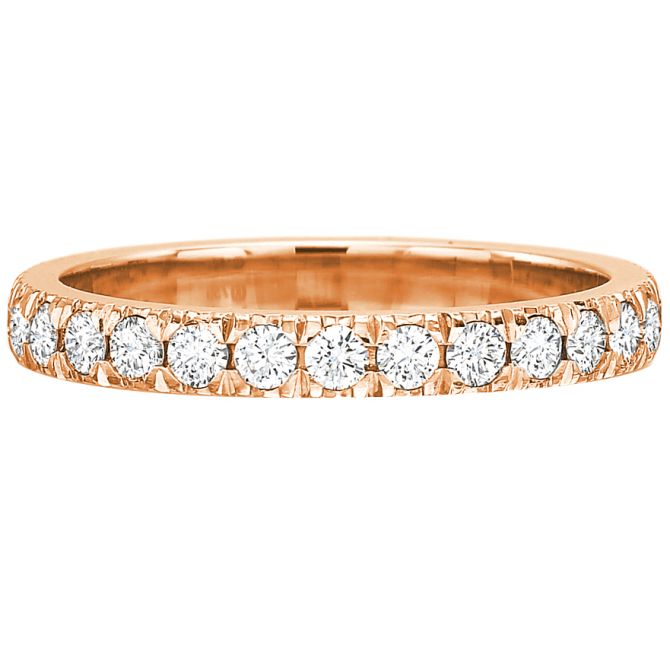 Diamond Prong Set Wedding Band in Rose Gold