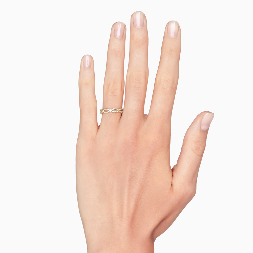 Diamond Twist Eternity Band in Yellow Gold