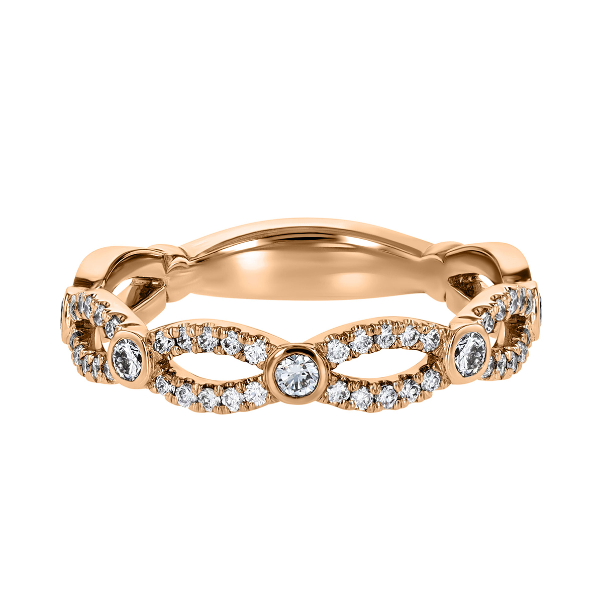 Diamond Twist Eternity Band in Rose Gold