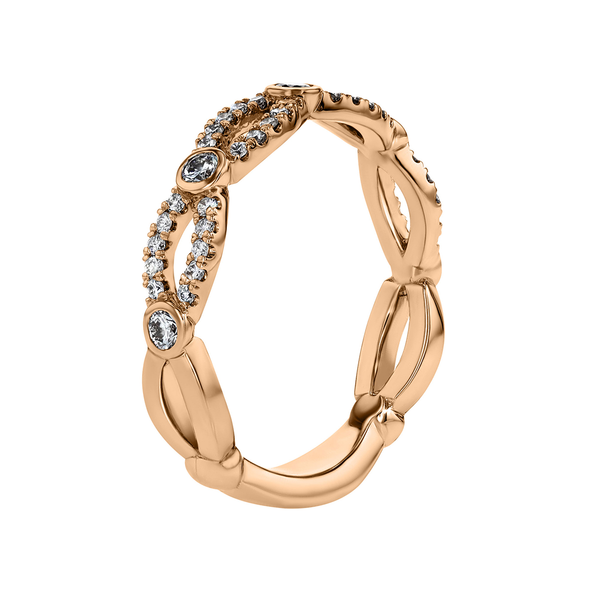Diamond Twist Eternity Band in Rose Gold