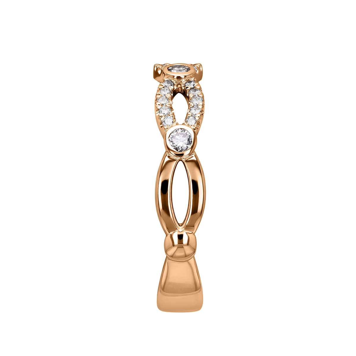 Diamond Twist Eternity Band in Rose Gold