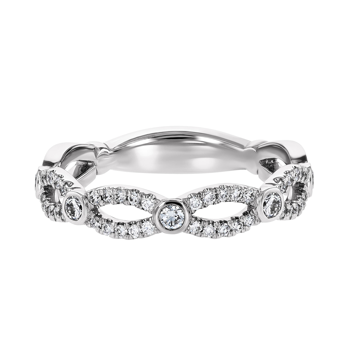 Diamond Twist Eternity Band in White Gold
