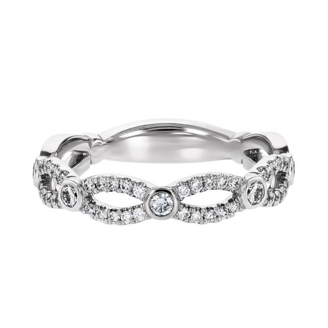 Diamond Twist Eternity Band in White Gold