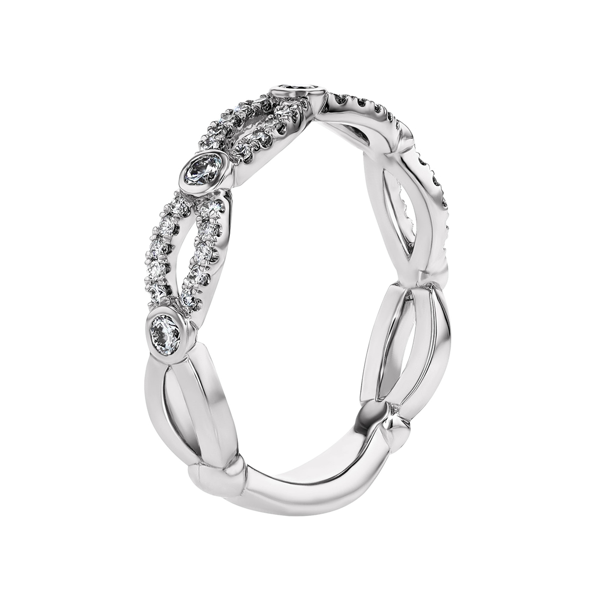 Diamond Twist Eternity Band in White Gold