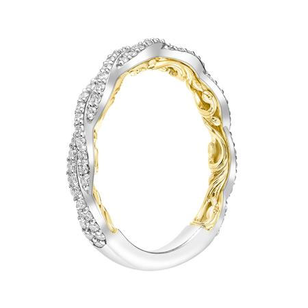 ArtCarved Lyric Ione Diamond Twist Wedding Band in Two Tone