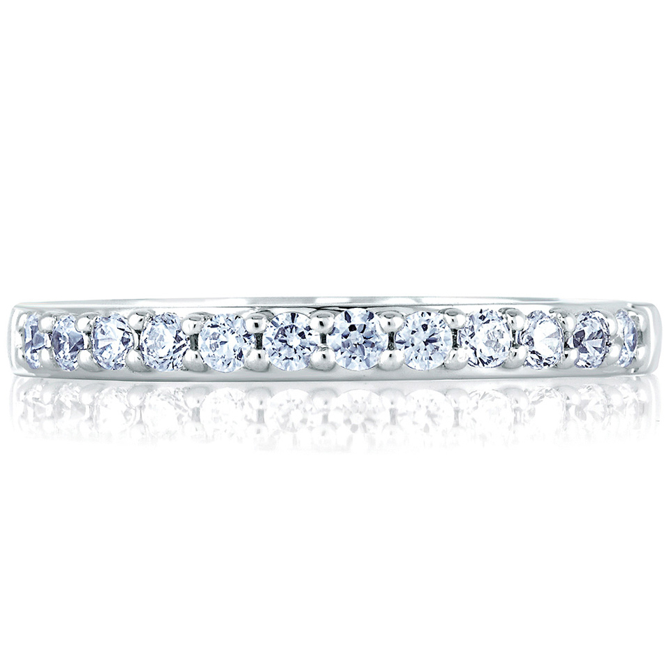 A. Jaffe Classics Diamond Prong Set Wedding Band in White Gold