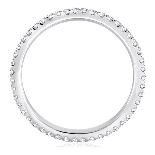 Diamond Eternity Band in White Gold, Size 6