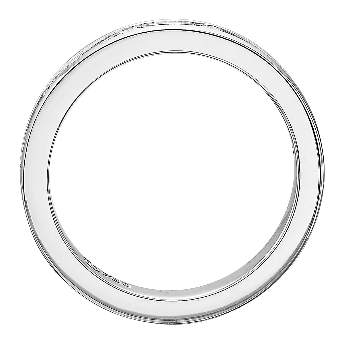 Round & Baguette Diamond Channel Set Wedding Band in White Gold