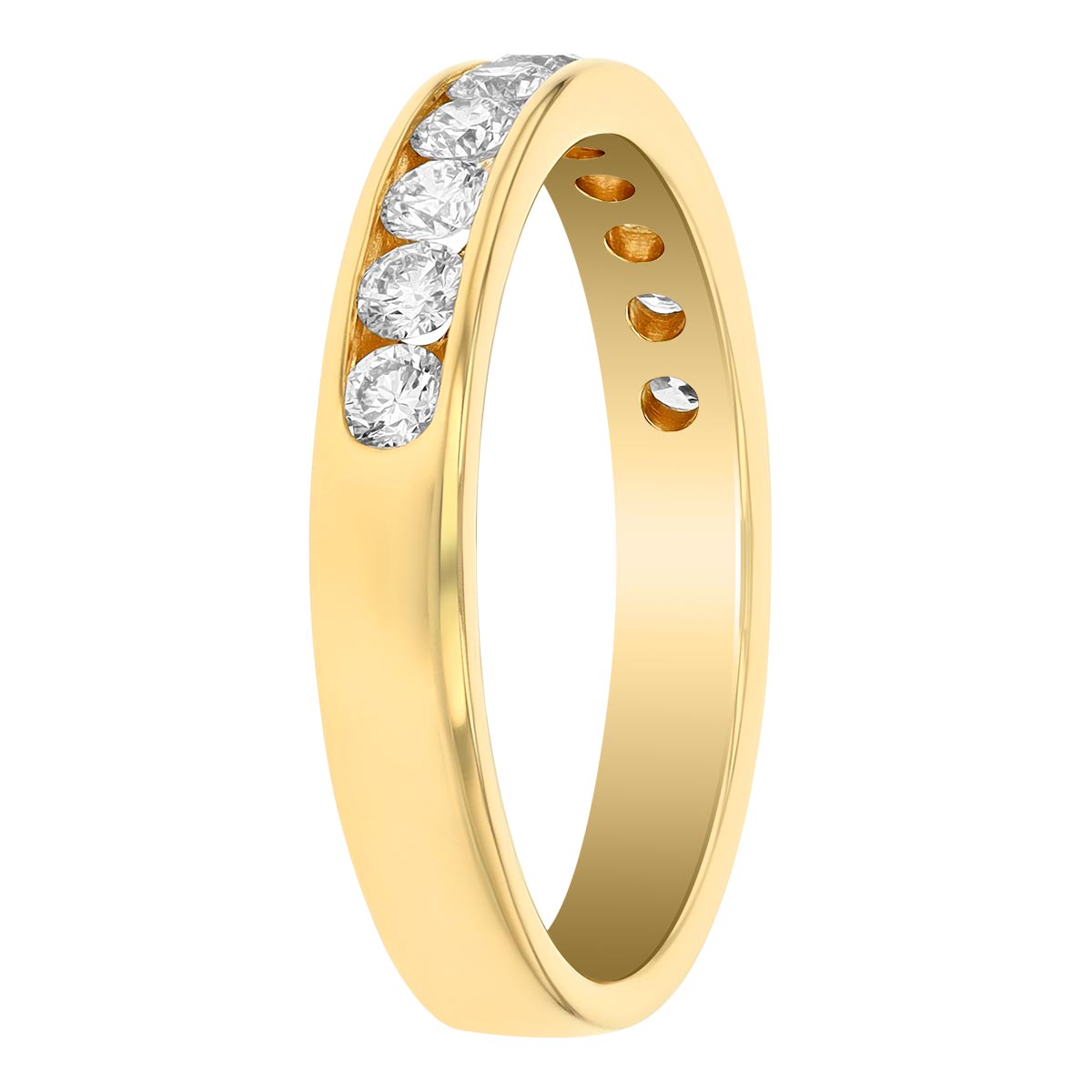 14K Yellow Gold Channel Set Diamond Wedding Band, 0.50cttw