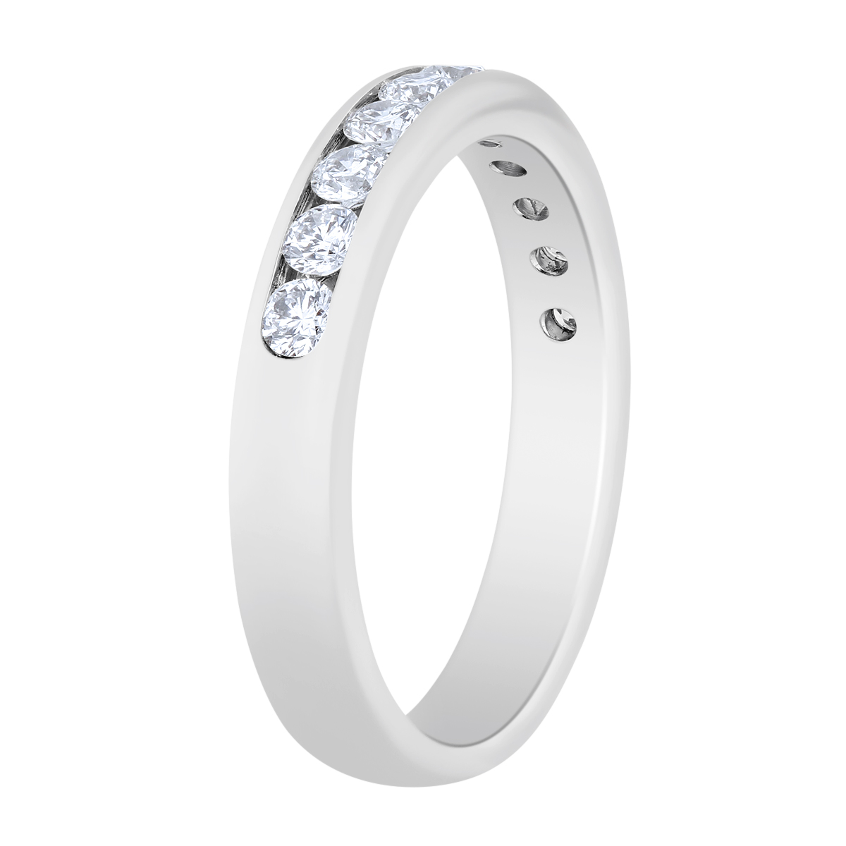 White Gold Channel Set Diamond Wedding Band, 0.50cttw