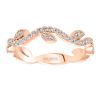 ArtCarved Diamond Stackable Milgrain Vine Pattern Wedding Band in Rose Gold