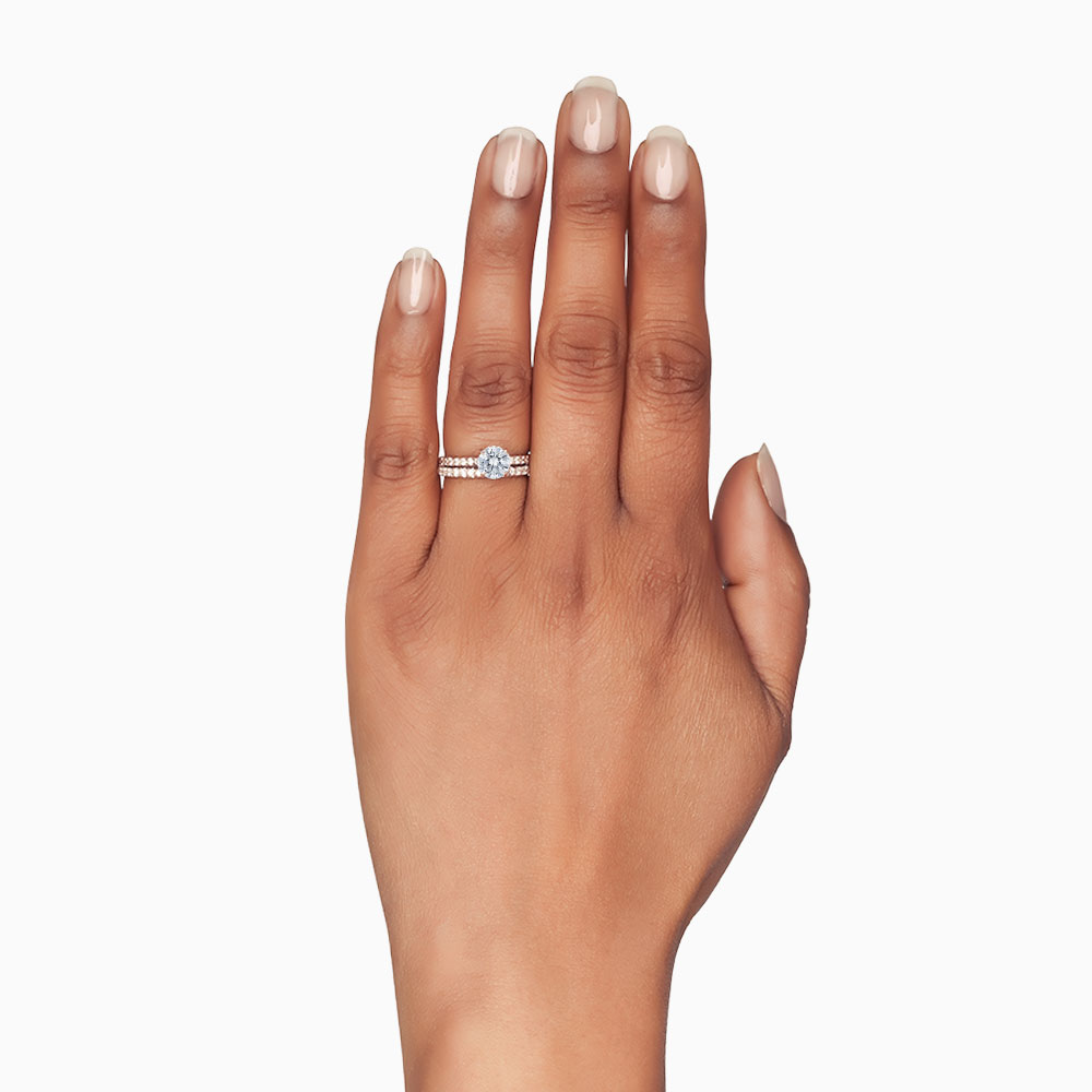 18K Rose Gold Diamond Eternity Band, 0.50cttw