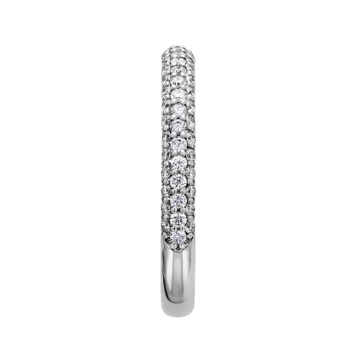 Diamond Pavé 3 Row Wedding Band in White Gold