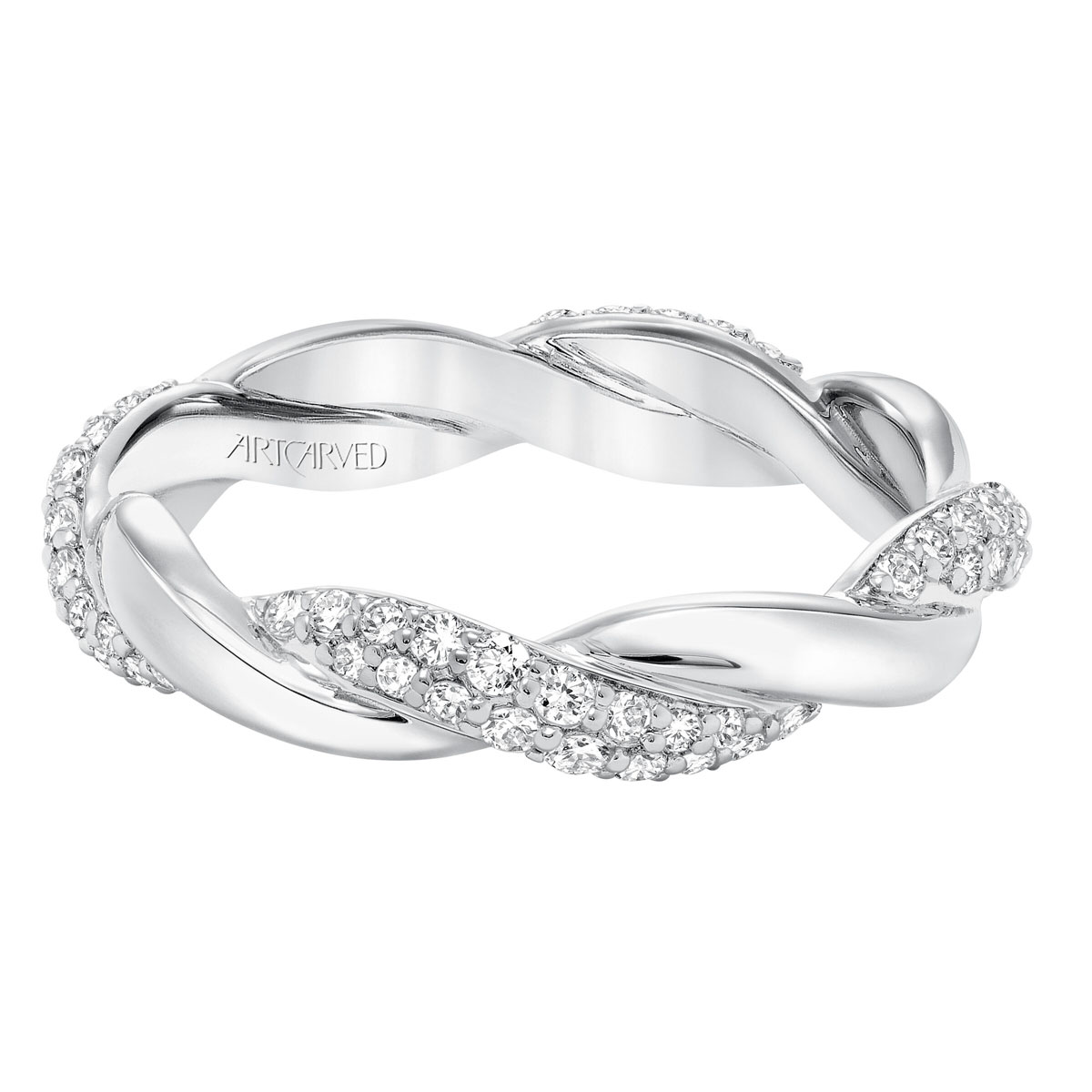 ArtCarved Diamond Woven Eternity Band in White Gold