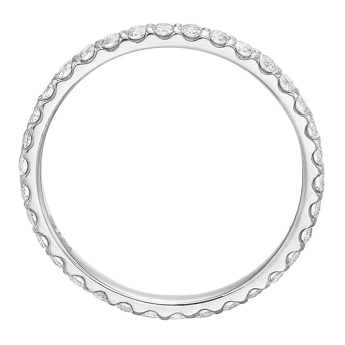 Diamond Shared Prong Comfort Fit Eternity Band in White Gold