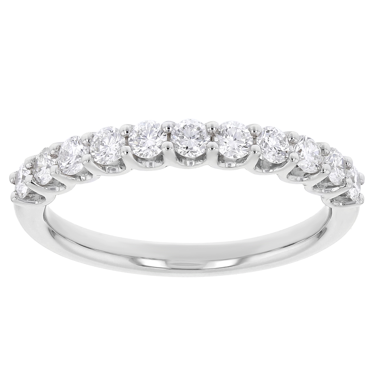 Platinum 11 Diamond Prong Set Wedding Band